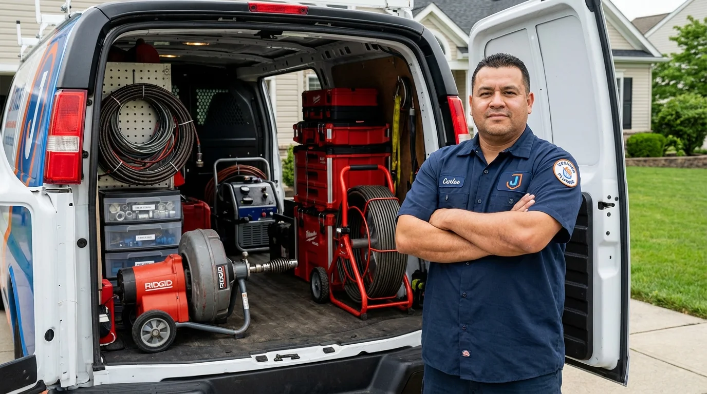 Professional drain cleaning equipment and Johns Plumbing LLC plumber in Sacaton
